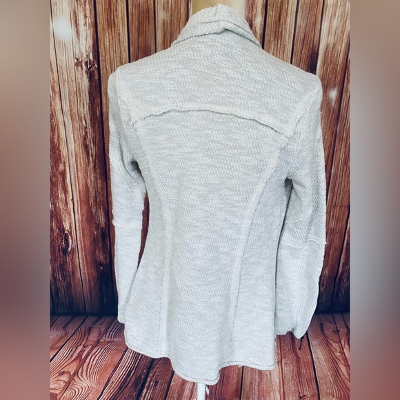 Women’s XS Sweater Cardigan Knox Rose Open Front Ivory Glitter Zip Sleeve Pocket - Picture 8 of 14